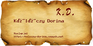 Kálóczy Dorina névjegykártya