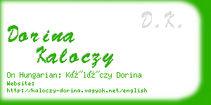 dorina kaloczy business card